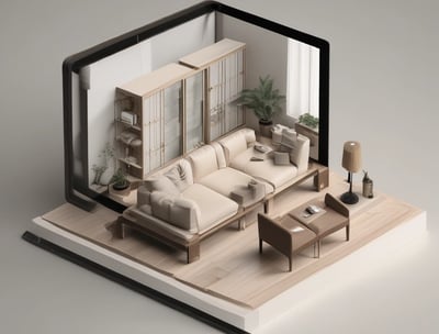 3dmodel on tablet - furniture project