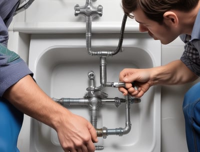 A large advertisement painted on the side of a building promotes painting your property regularly to save money, showing a rustic house silhouette. To the left, a construction site with a demolition crane indicates possible urban development. Shipping containers and a rooftop are visible, suggesting an industrial area.