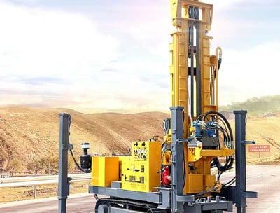 a drilling rig with a drilling machine