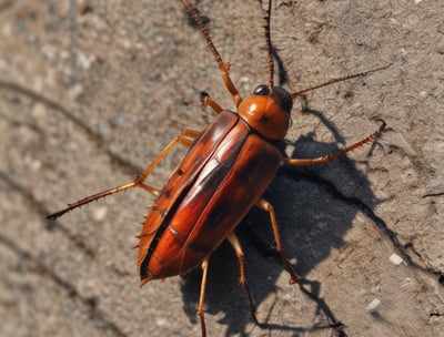 A close-up of an insect with elongated antennae perched on a textured surface. The insect has a striped body with shades of yellow and brown and a distinctive long snout.