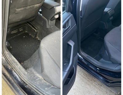 Avant/après nettoyage intérieur auto