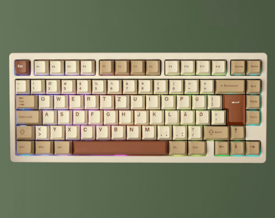 beige Tastatur, mechanisches keyboard, deutsches Tastaturlayout, schönes design, bunte Tastatur