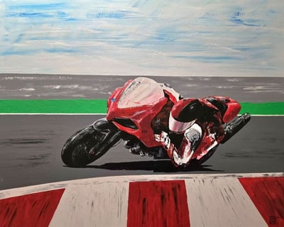 peinture moto sur piste