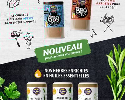 Page publicitaire A4 pour des épices et herbes aromatiques