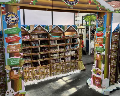 Stand sur le thème de Noël pour un salon professionnel