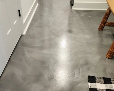 Grey one pigment metallic epoxy flooring