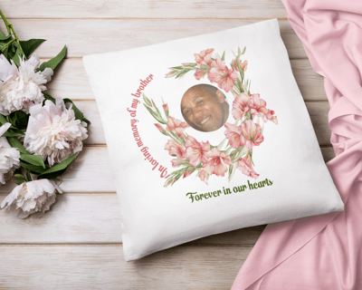 Personalised memorial birth flower cushion