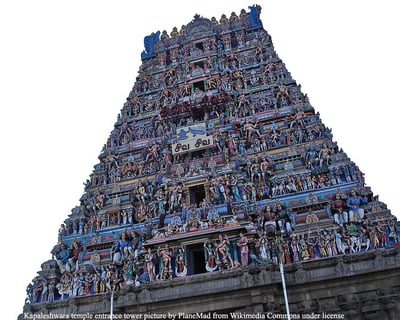 Colourful gopuram - dravidian