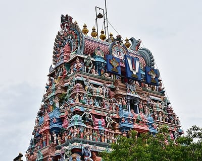 colourful gopuram - dravidian
