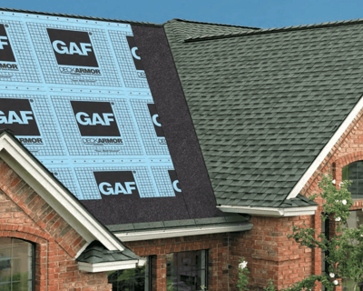 a roof with a roof that has a gaf gaf roof