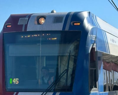 A UTA Trax Siemens S70 Tram