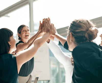 image showing a team celebrating their successful collaboration.