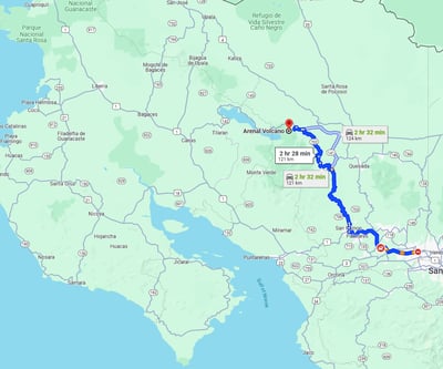 Road Trip from San Jose International Airport to Arenal Volcano