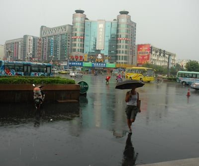 Nick and Tracey Billington the streets of the city of Guilin, China