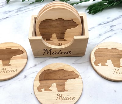 Laser Engraved Wooden Coasters | Cottage House Creations