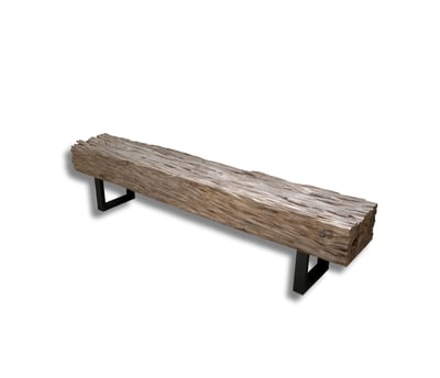 a wooden bench with uneven texture