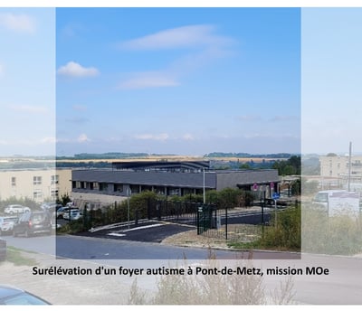 plandarchi Arras - Sur­élé­va­tion d'un foyer au­tisme à Pont-de-Metz, mis­sion MOe