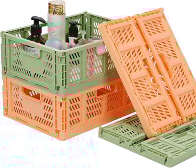 a couple of crates with bottles of liquid