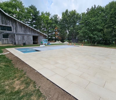 Custom inground pool patio installation