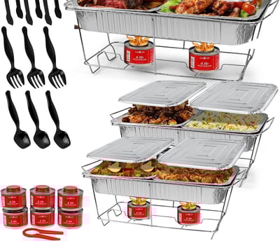 a variety of food items including a tray of food