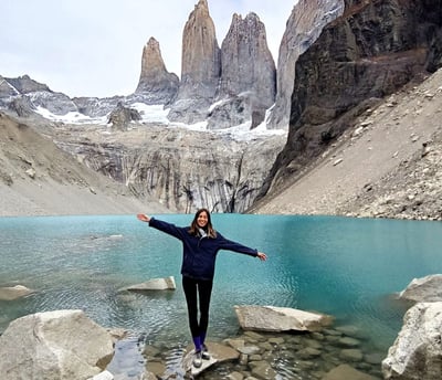 Melissa Baldisserotto a Mirador Base Las Torres, Patagonia