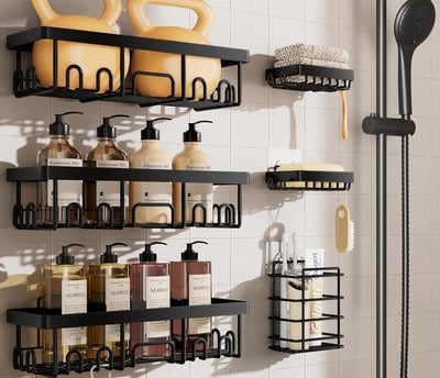 a bathroom with a shower and a shower