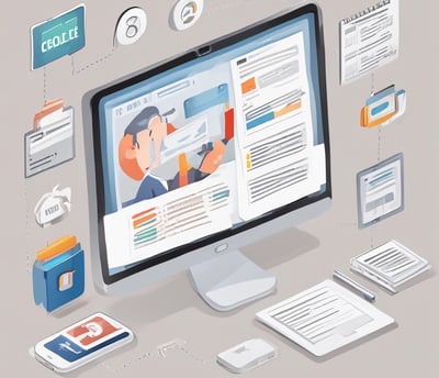 a computer monitor screen with a computer screen showing a man in a suit and a