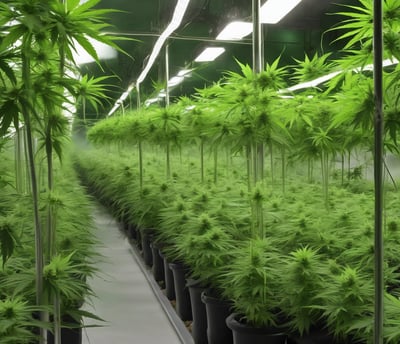 cannabis plants growing with hydroponics