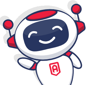a robot with a red hat and a white shirt