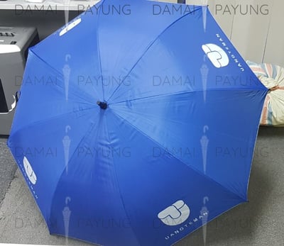 Payung promosi polos golf biru silver uang teman 3