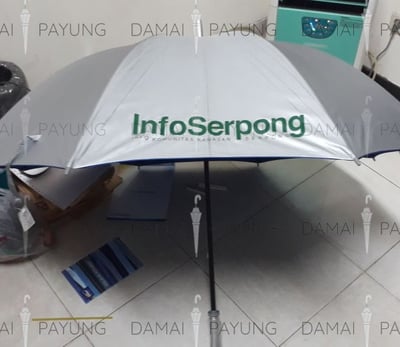 Payung promosi polos golf silver biru InfoSerpong