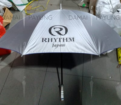 Payung promosi polos golf silver biru rhythm watch square