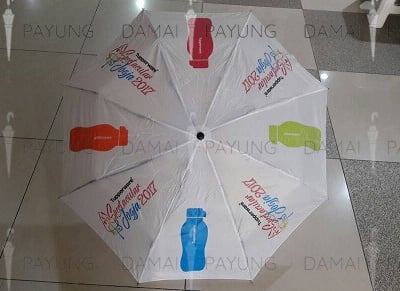Payung promosi polos lipat putih tupperware