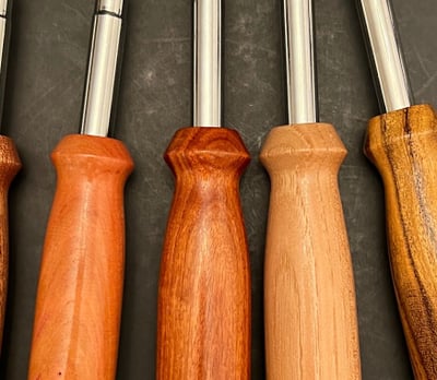 screwdrivers with various woods