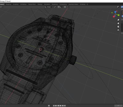 Modelo reloj 3D estructura