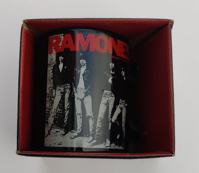 Special purchases are sometimes offered, such as this Ramones mug.