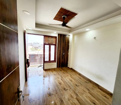 Bedroom with Balcony of 2 BHK Modern Builder Floor with Balconies — Chattarpur