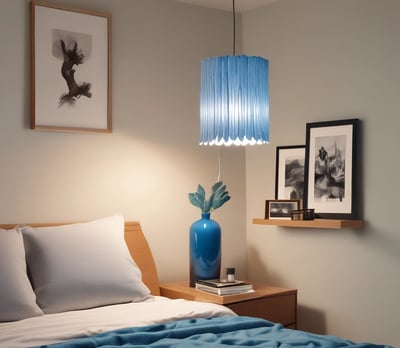 Modern interior design featuring a vertical wooden slat wall accent, a framed black-and-white photograph of hands releasing sand, and minimalistic decor including a candle holder and vases with dried plants. Light and airy with a contemporary aesthetic.