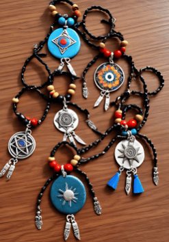a necklace with a necklace with a native american indian jewelry