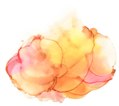 a watercolor blotch of yellow, pink and orange
