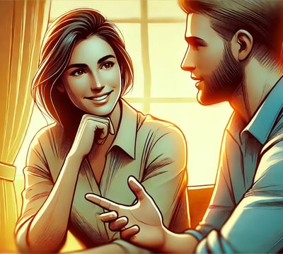 Personne exprimant ses pensées avec confiance, illustrant l'importance de la clarté et de l'assurance pour renforcer ses rela