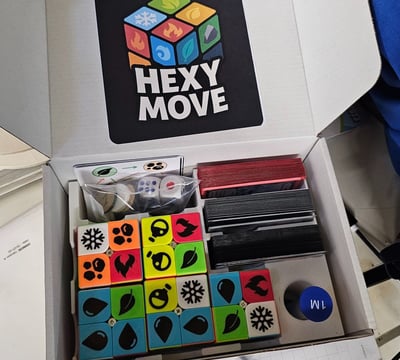 a box of assorted items in a box