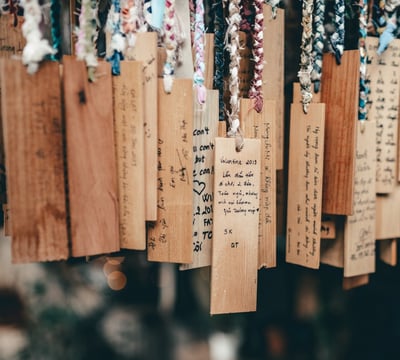 Rongzhiyue: Wooden tags with writing