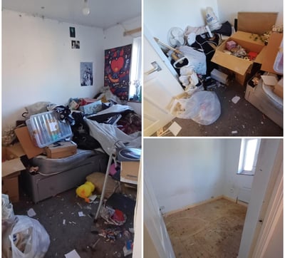 pictures of waste in a house clearance in worcester