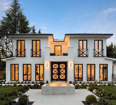 Livorohaus modern white villa with a large front door and a large front door