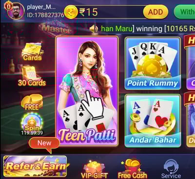 teen patti master original version game layout