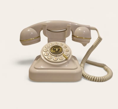 Vintage audio gastenboek telefoon wit verhuurt door liefdeslijn