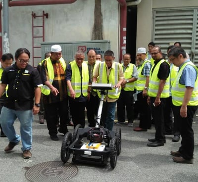 this is an image of a group of trainee going through on-site training for GPR