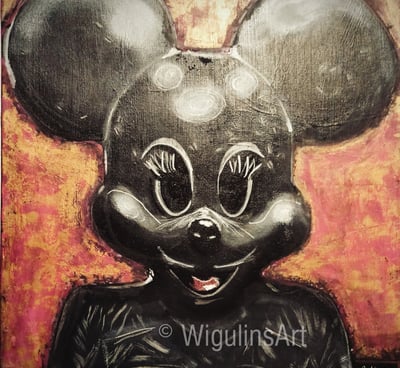 a painting of a mickey mouse character