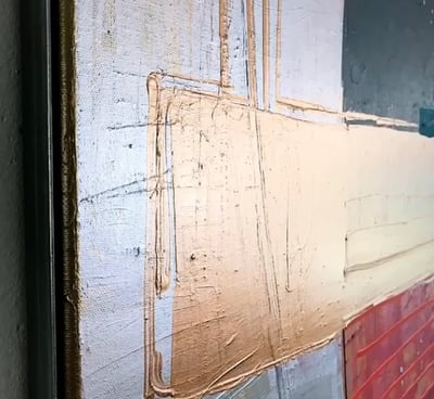 Flash for empathy -Acrylic on canvas framed in steel by Andrea M. Weiss